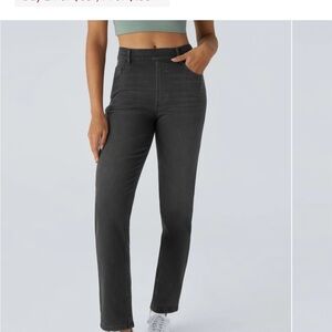 HALARA Women's High Rise Charcoal Black Flex straight leg Jeans